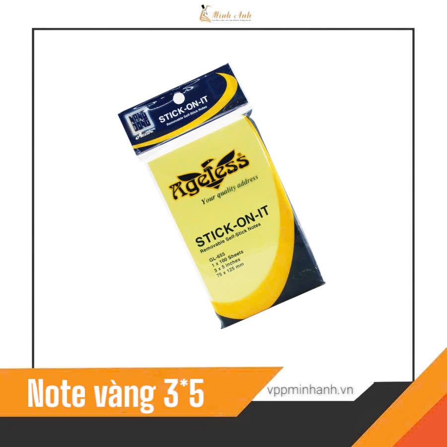 Giấy note vàng 3x5 Ageless