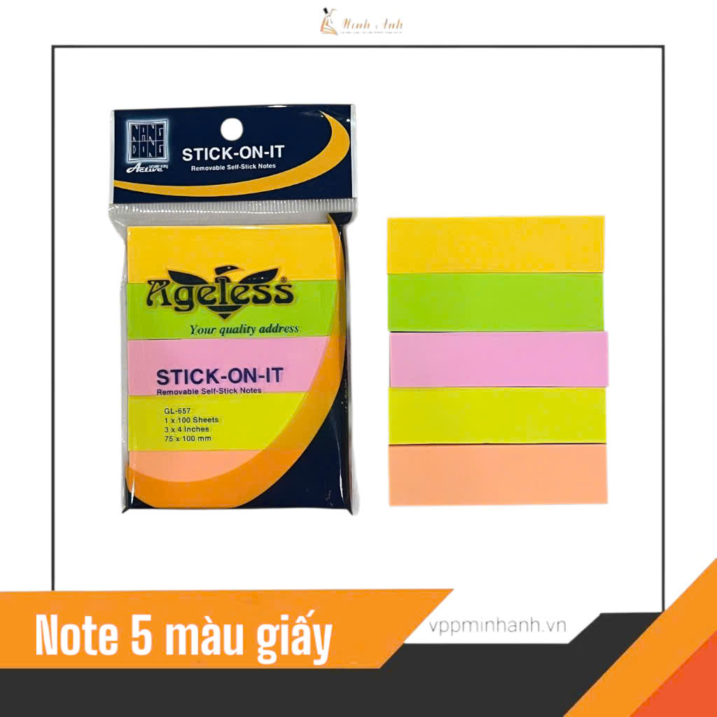 Giấy note 5 màu ( Sợi ) Ageless