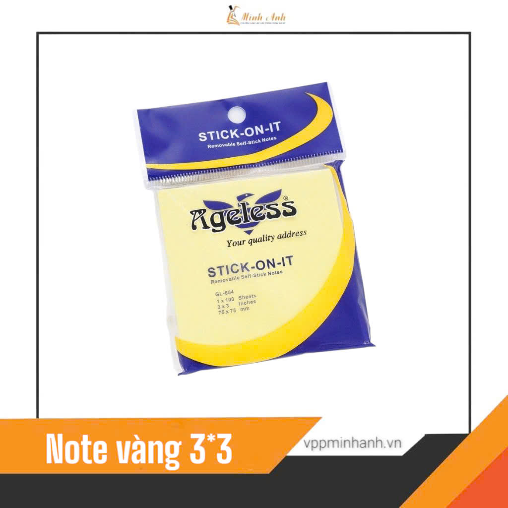 Giấy note vàng 3x3 Ageless