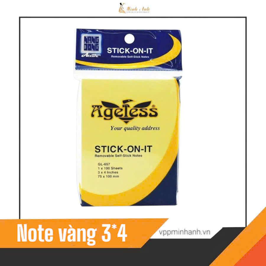 Giấy note vàng 3x4 Ageless