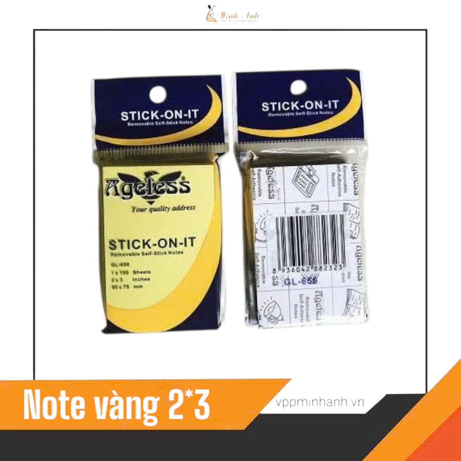 Giấy note vàng 3x2 Ageless