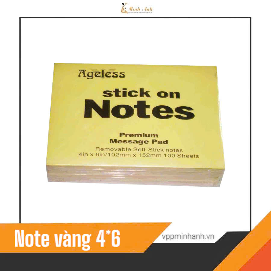 Giấy note vàng 4x6 Ageless